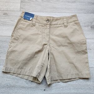 Lands End Walnut Tan Fit 2 Chino 7 Inch Shorts Womens 2 Baumwolle Cotton Nwt